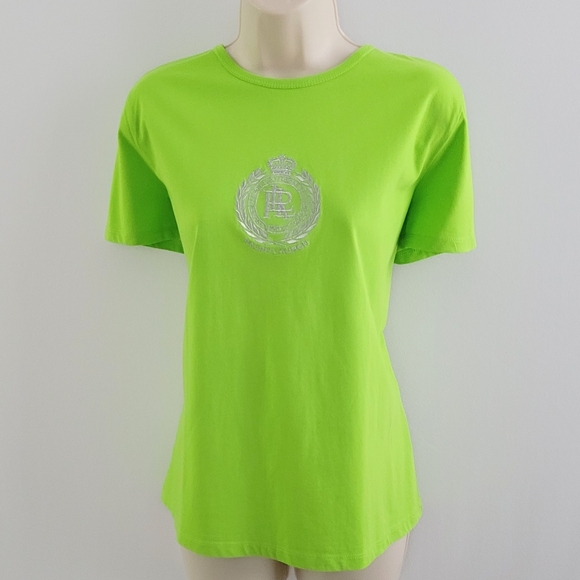 Lauren Ralph Lauren Active Silver Embroidered Logo 100% Cotton Tshirt NEW - Picture 5 of 8